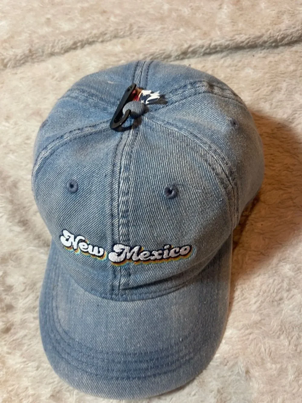 New Mexico Embroidered Denim Cap - Blue NEW
